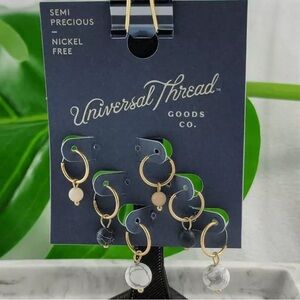 Universal Thread Dainty Hoops Nickel Free Semi Precious Earrings